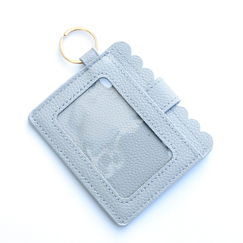 Wholesale Color PU Leather Hand Holder Card Bag Keychain